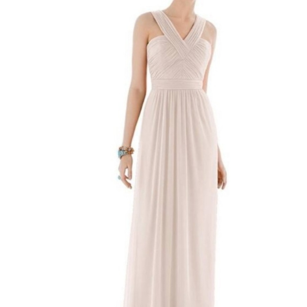 Alfred Sung V-Neck Ivory Bridesmaid Dress